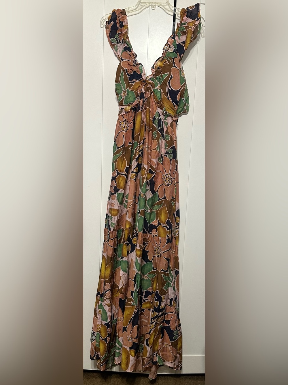 Floral Tiered Maxi Skirt in Multi Floral